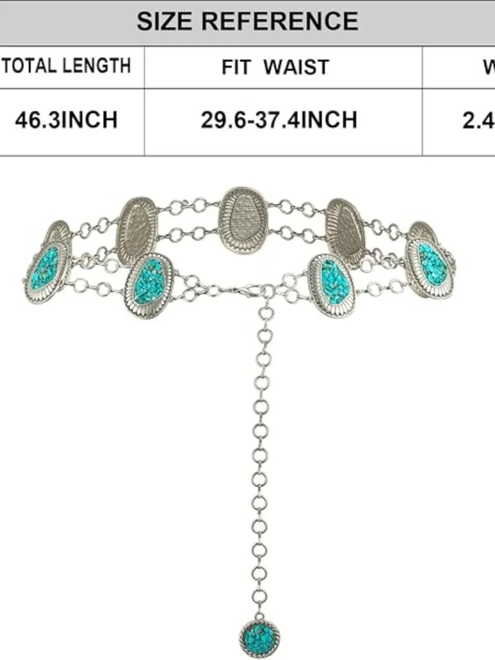 Western Metal Concho Waist Chain for Women | Cowgirl Adjustabl